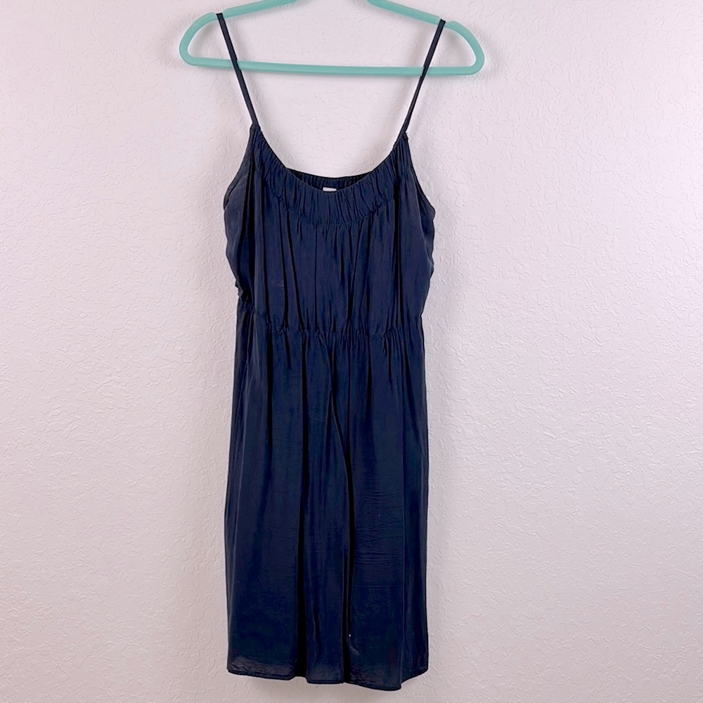 Old Navy Adjustable Spaghetti Strap Elastic Waist Dress | Navy | Small